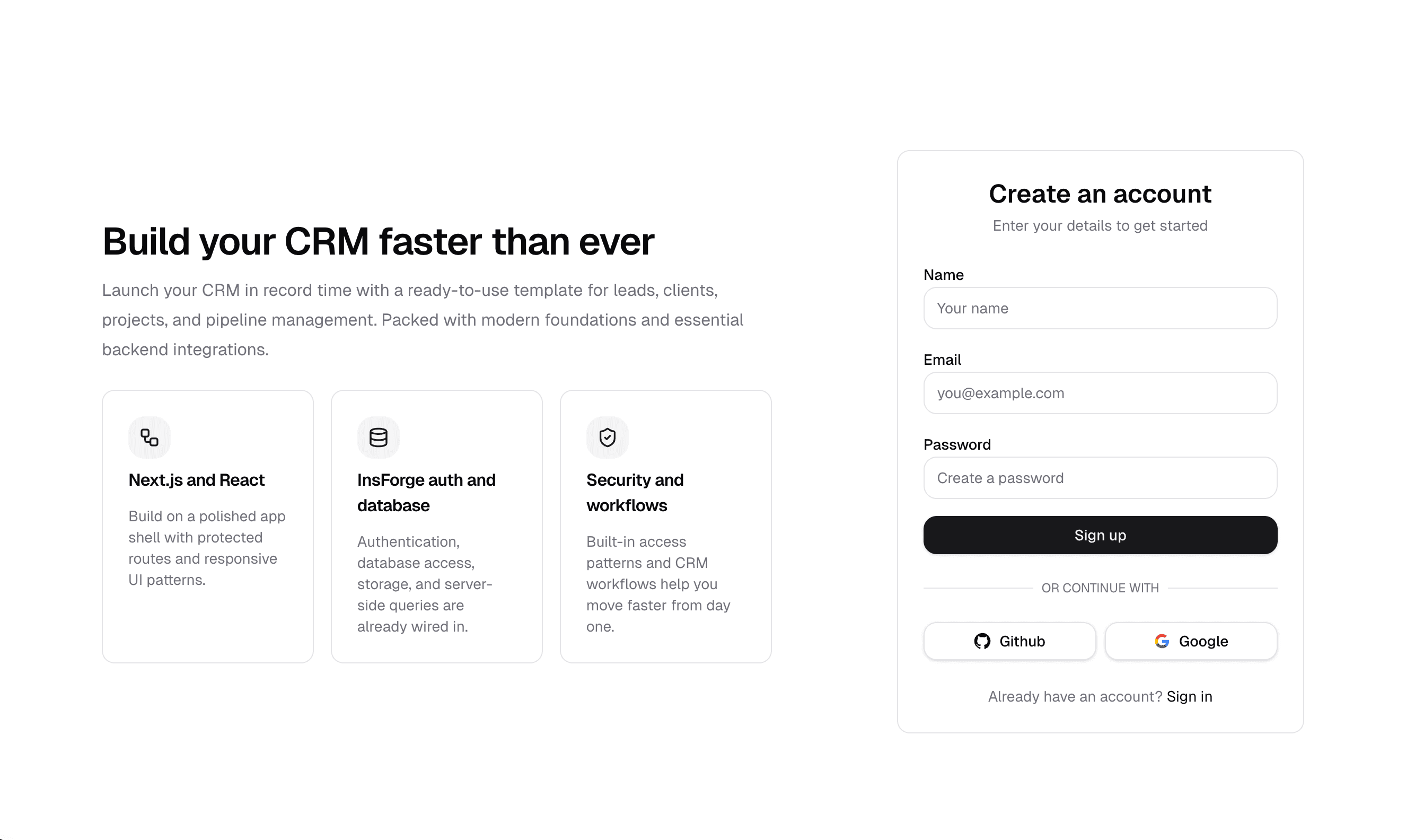 CRM starter preview